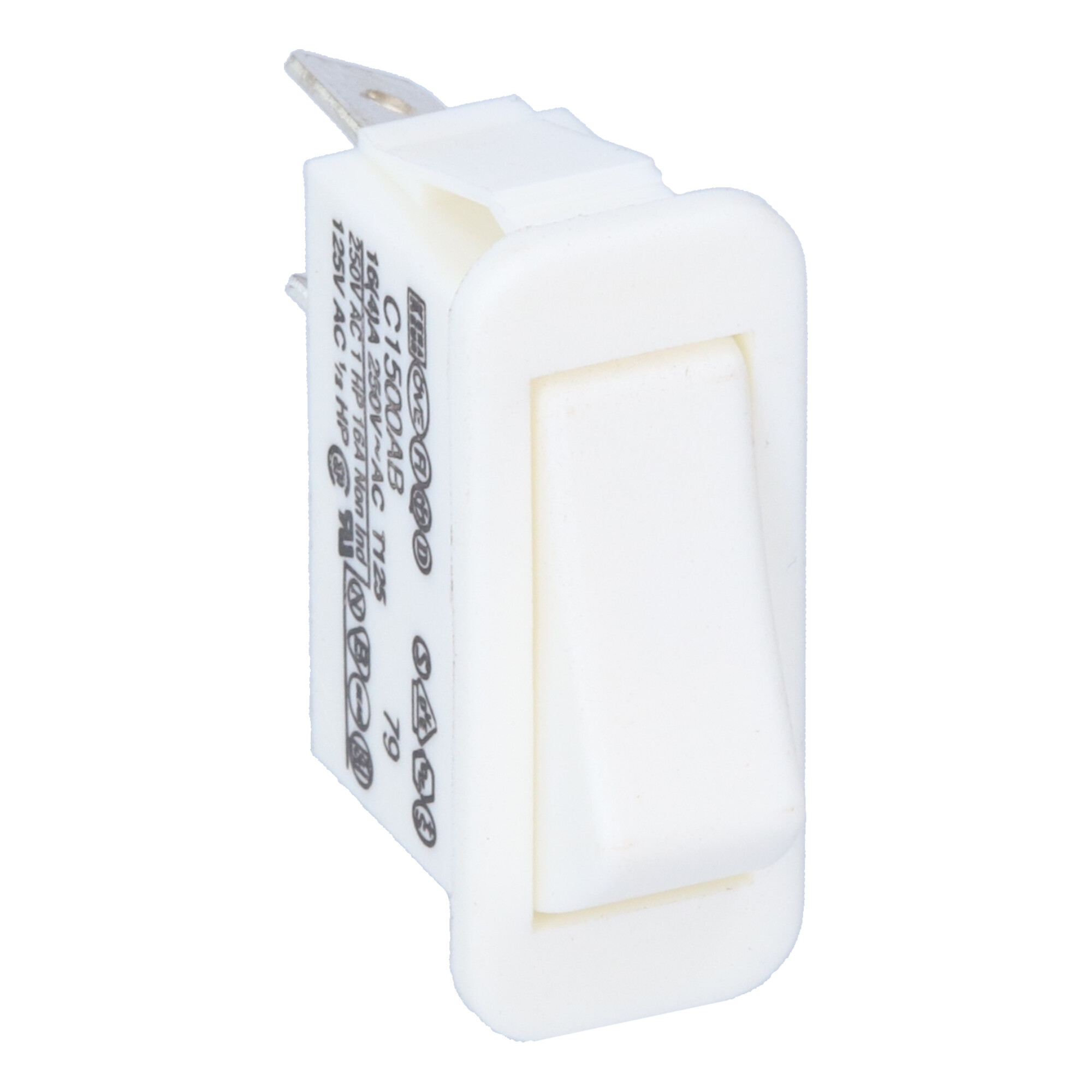 40C1500ABAAC Rocker switch 1P series 1300-1500-5500-6000 Bulgin offers an extensive range of switch types with numerous switching options.
Specific customer wishes such as color and print can be fulfilled. For several years now, the switching and signaling program has been offered under Bulgin, for which the products were known under the name Arcolectric.

The 1-pole switches 1500 standard switch & 1300 High Inrush switch. 150A to EN61058-1 and 16A 250Vac. 5500 series: Illuminated switches. 16A 250Vac.