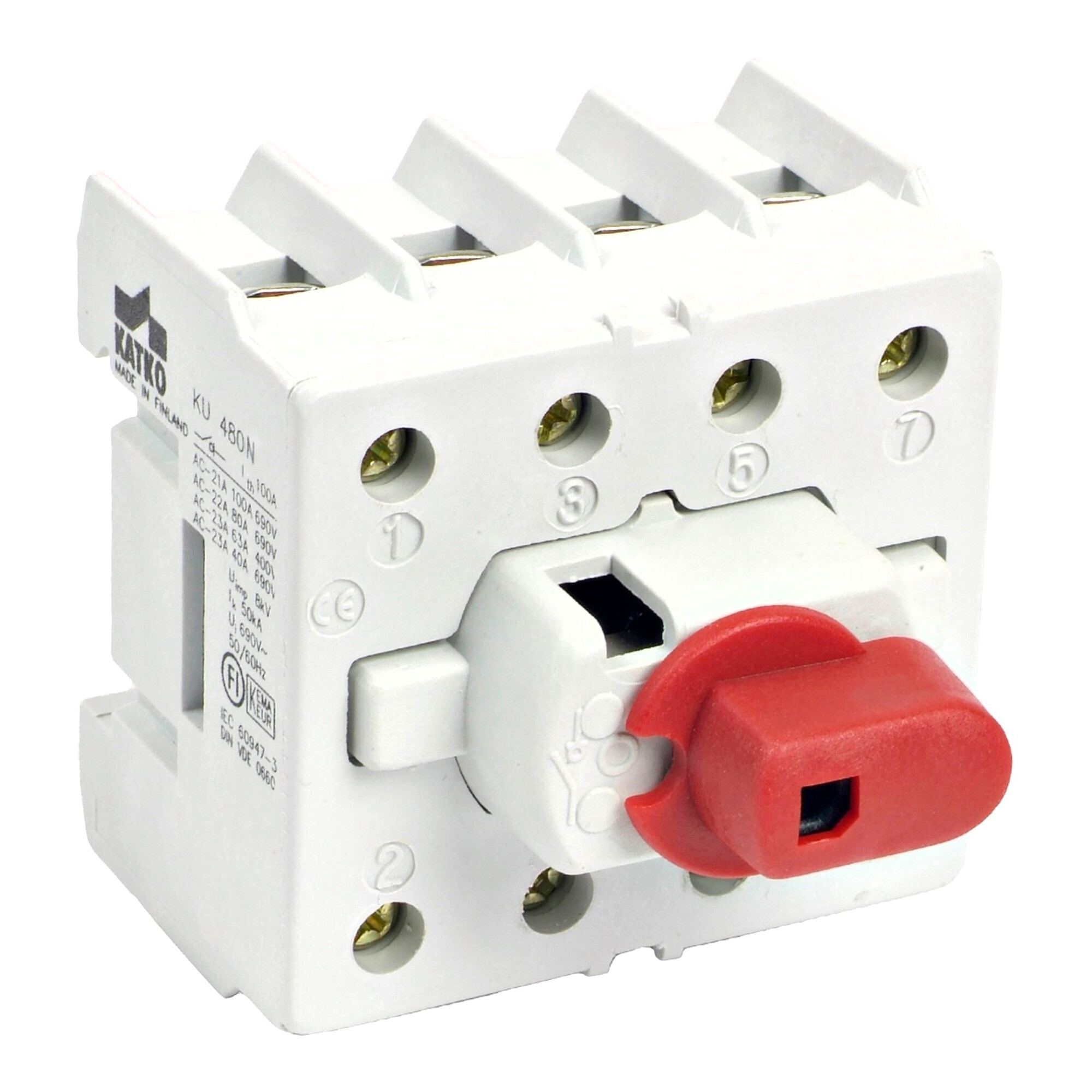62-KU 416N KU-N 16-160A 3- and 4-pole IN/OUT, compact, suitable for DIN-EN rail. The 4-pole version is also available with early-make and late-break neutral pole. The silver contactsensures safe and durable operation. Series KU modular design.
